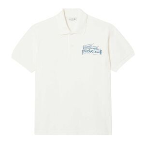 Lacoste Mens L.12.12 Printed Classic Polo Shirt / Cream